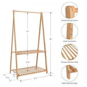 Stor kapacitet och rymdbesparande bambu barn barnhängare
